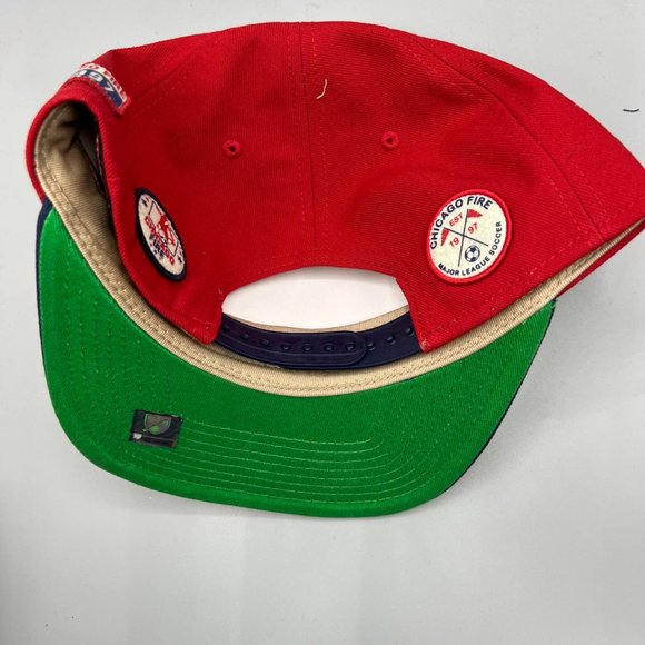 Chicago Fire FC Hat Men Navy Red Fanatics MLS Snap Back Cap New - Picture 4 of 9